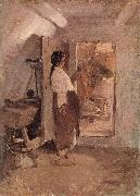 Old Woman Sewing Nicolae Grigorescu